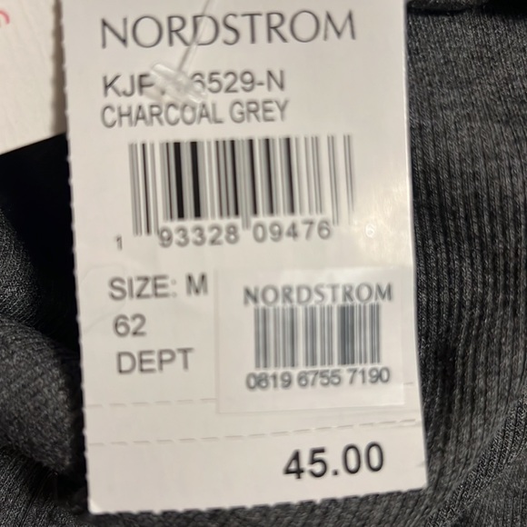 Gray, cropped/ankle jumpsuit with straight leg. Thin straps and button down top. - Picture 7 of 10